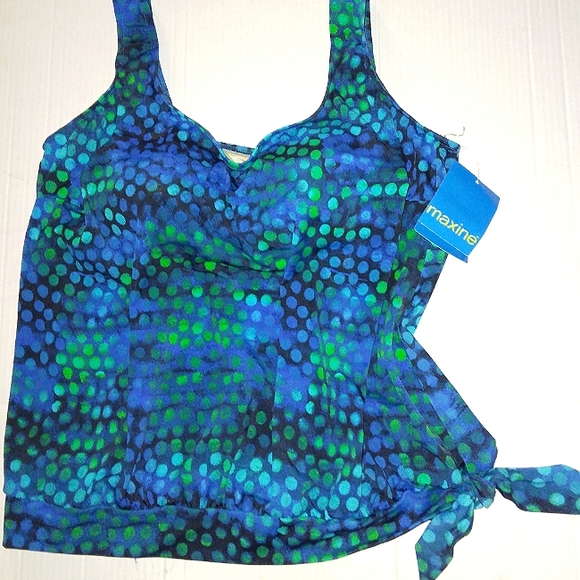 ☆NWT☆MAXINE OF HOLLYWOOD☆Plus Size 20W Beautiful & Slimming Blouson Tankini Top☆ - Picture 5 of 16